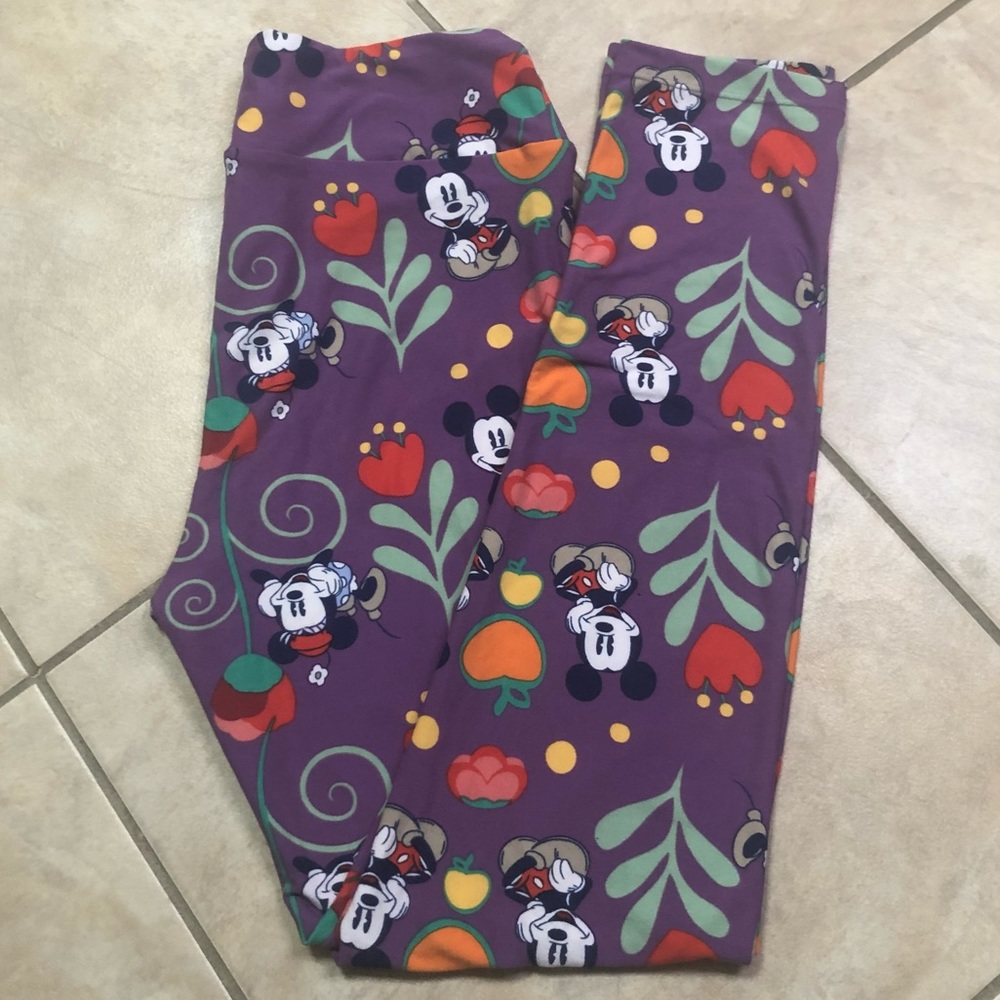 🌹🌺 Lularoe OS Leggings - Floral Minnie & Mickey